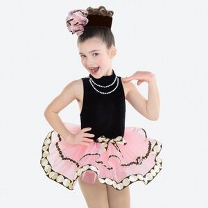Elegant Pink and Black Kids Ballet Costume